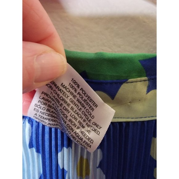 Black History Month Sammy B Size 2X Womens Top Blue Floral Crinkle Pleated NWT - Picture 7 of 7